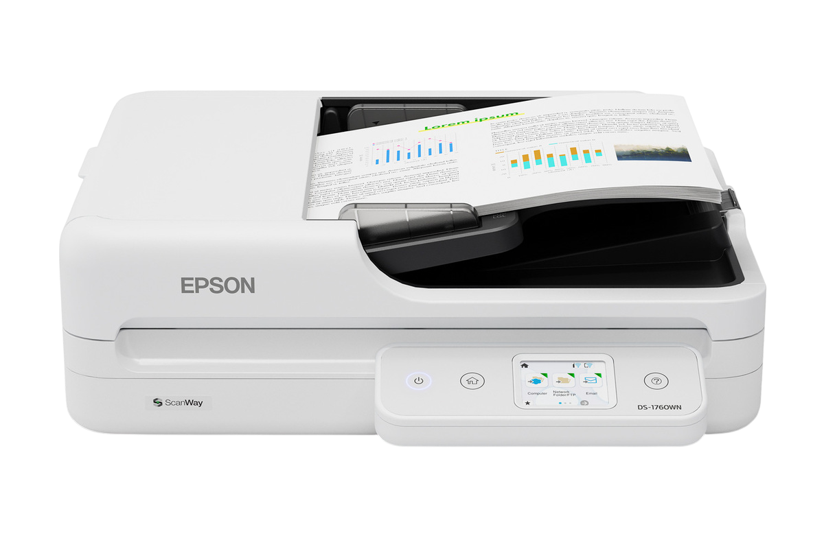 DS-1760WN Network Flatbed Color Duplex Document Scanner with Wireless/Ethernet Connectivity and Auto Document Feeder
