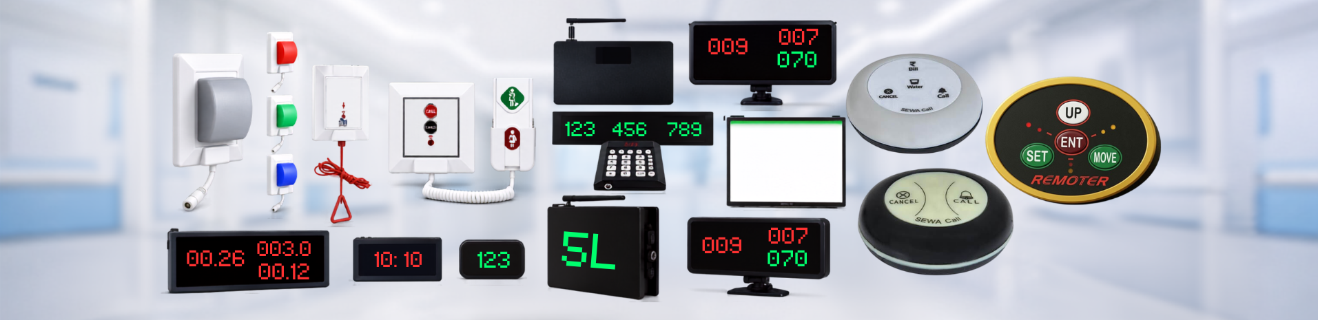 4 DIGIT WIRELESS NURSE CALL PANEL - 3 GROUP ( K-336 )