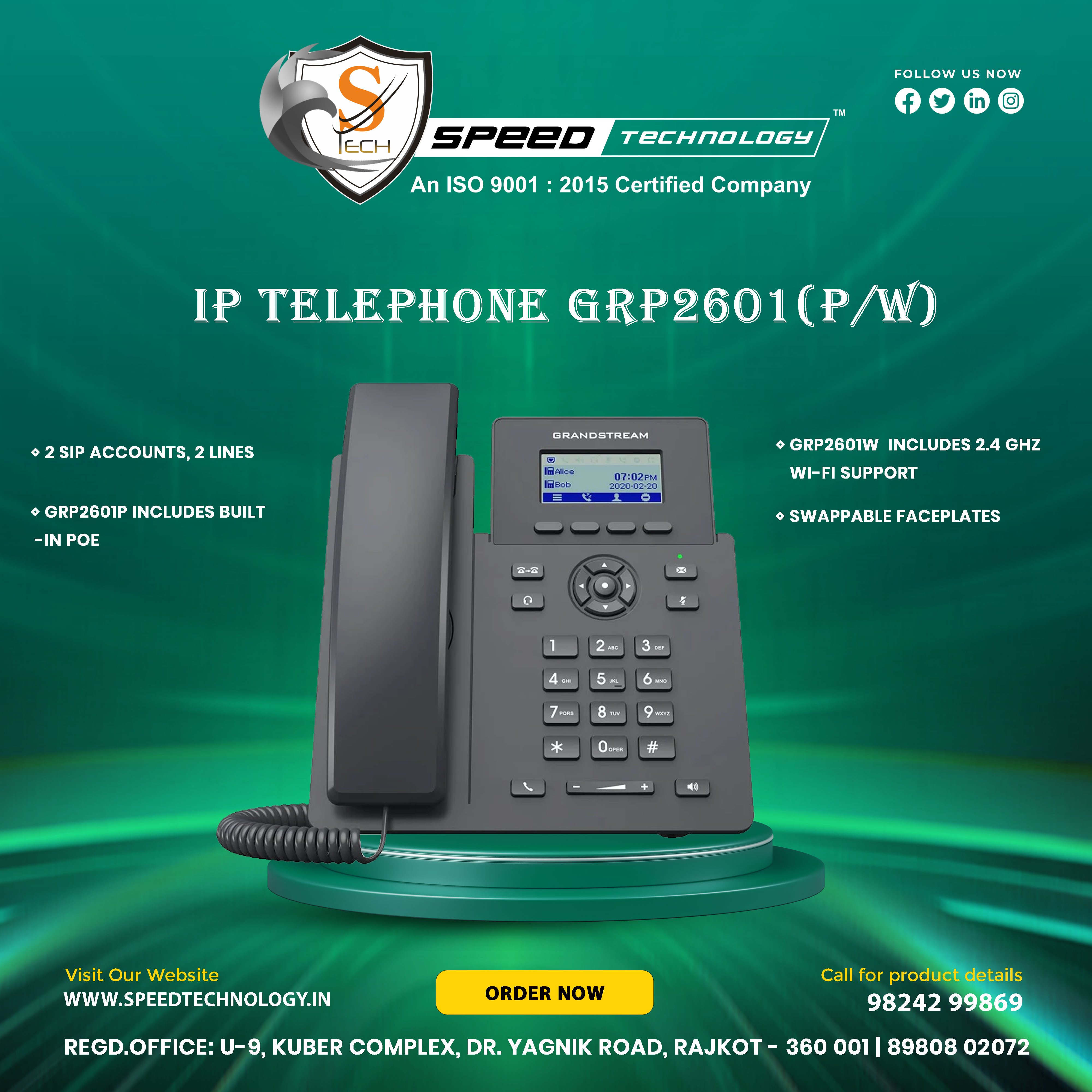 IP TELE PHONE GRP2601 ( P/W )