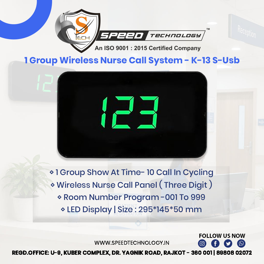 3 DIGIT WIRELESS NURSE CALL PANEL - 1 GROUP ( K-13 S-USB )