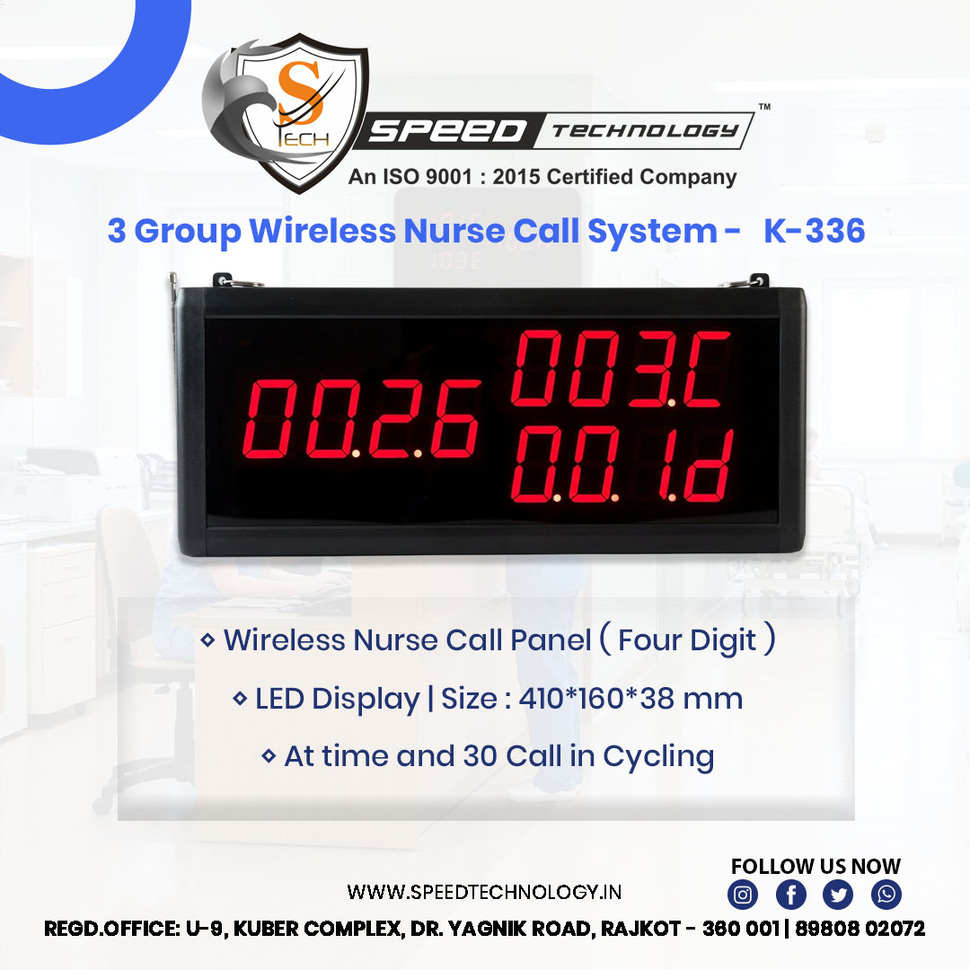 4 DIGIT WIRELESS NURSE CALL PANEL - 3 GROUP ( K-336 )