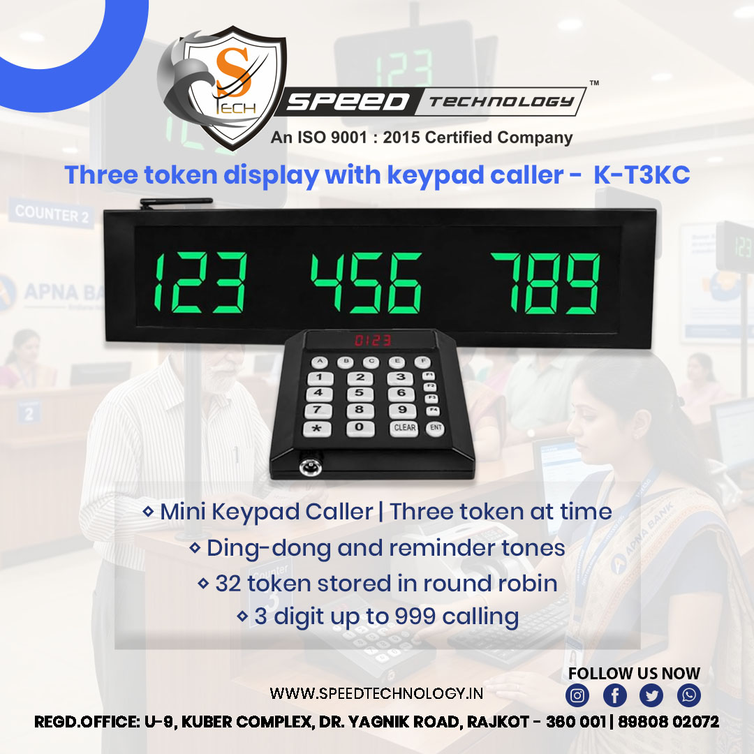 3 TOKEN DISPLAY WITH KEYPAD CALLER ( K-T3 KC )