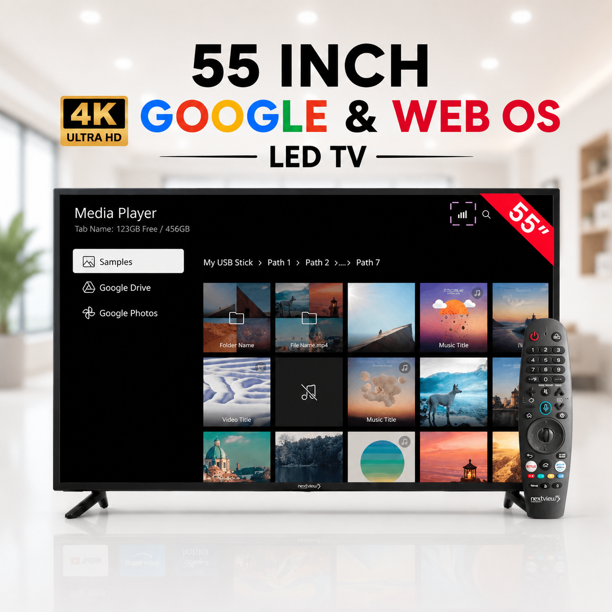 55' 4K GOOGLE & WEB OS LED TV